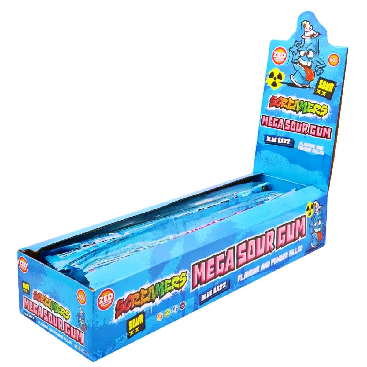 Zed Screamers Mega Sour Gum Blue Razz