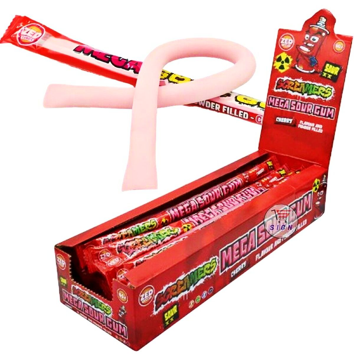 Zed Screamers Mega Sour Gum Cherry
